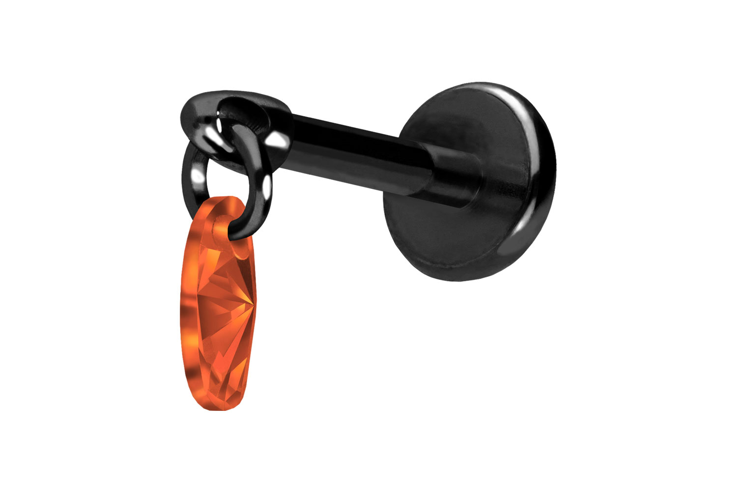 Titan Labret Piercing mit Push Fit KRISTALLOVAL